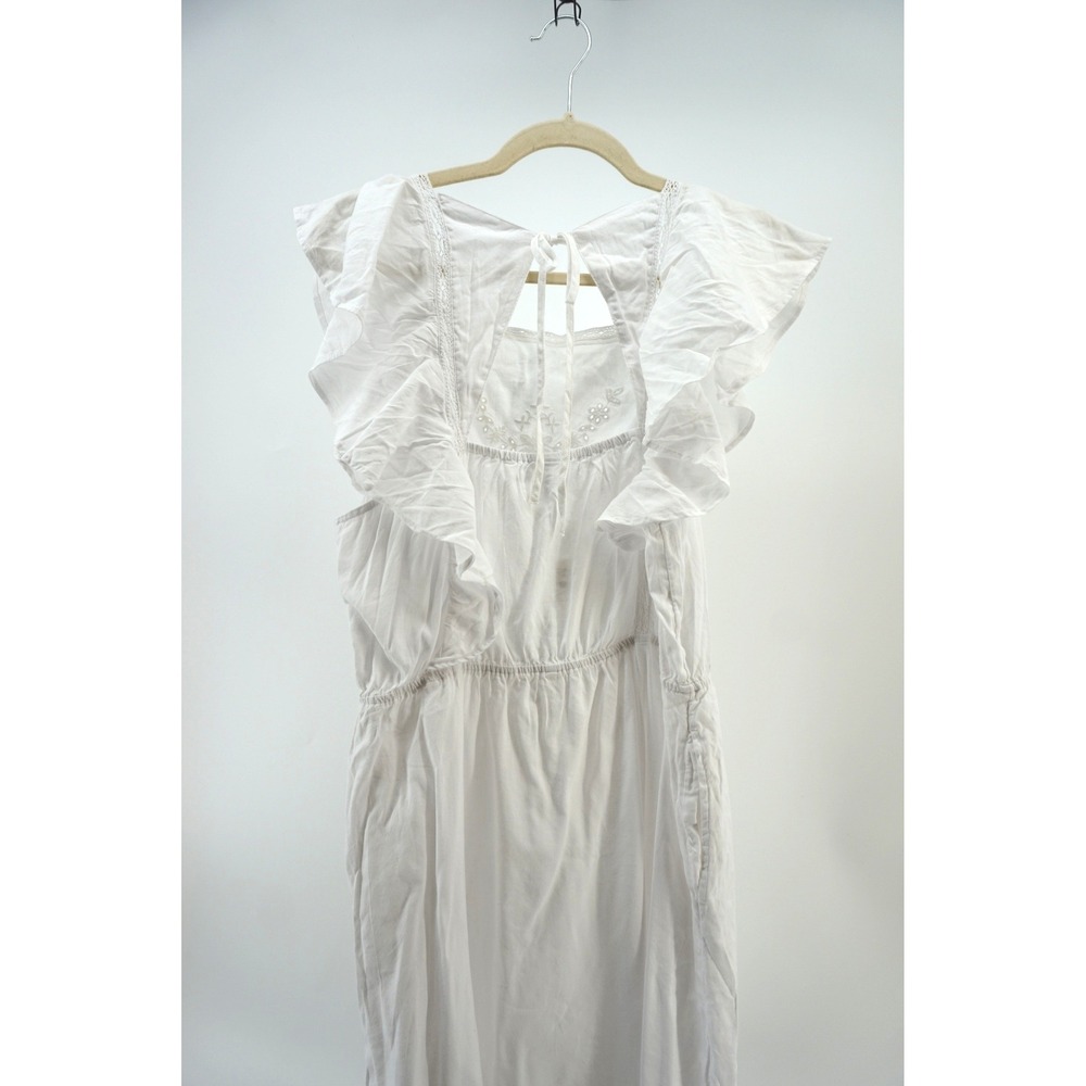 NWT Old Navy Flutter Sleeve  Summer Midi Dress boho Cottagecore Embroidered L - Picture 7 of 10